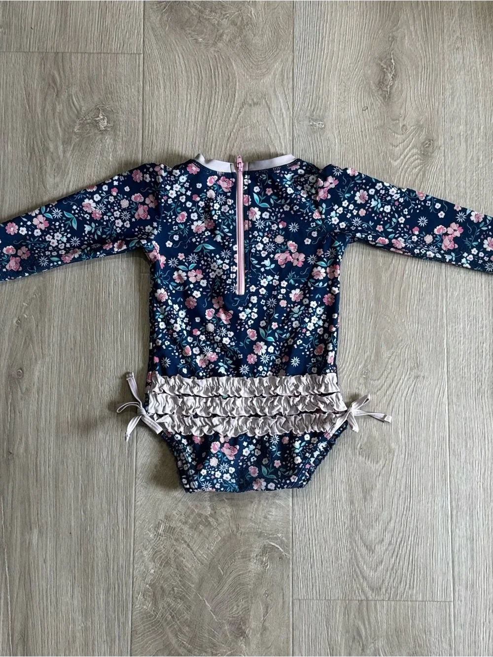Ruffle Butts Moonlit Meadow Long-Sleeve One-Piece Swimsuit with Ruffle Bottom